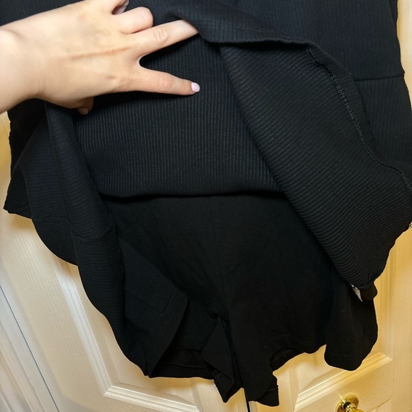 PINK Victoria's Secret - Black Ribbed Square Neck Mini Dress/Shorts/Romper - Picture 4 of 6